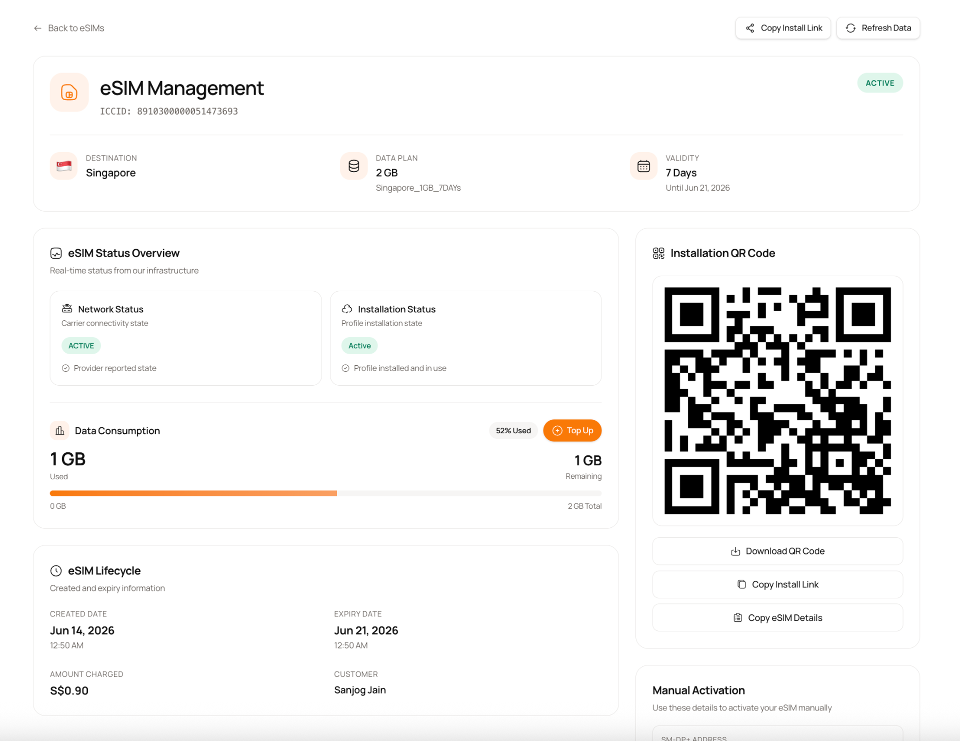 eSIM Management preview